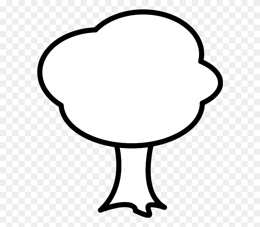 600x674 Simple Tree Outline Outline Of Tree Clipart, Glass, Goblet, Balloon HD PNG Download