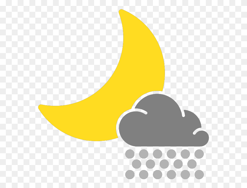 583x578 Simple Weather Icons Scattered Snow Night Crescent, Outdoors, Banana, Fruit HD PNG Download