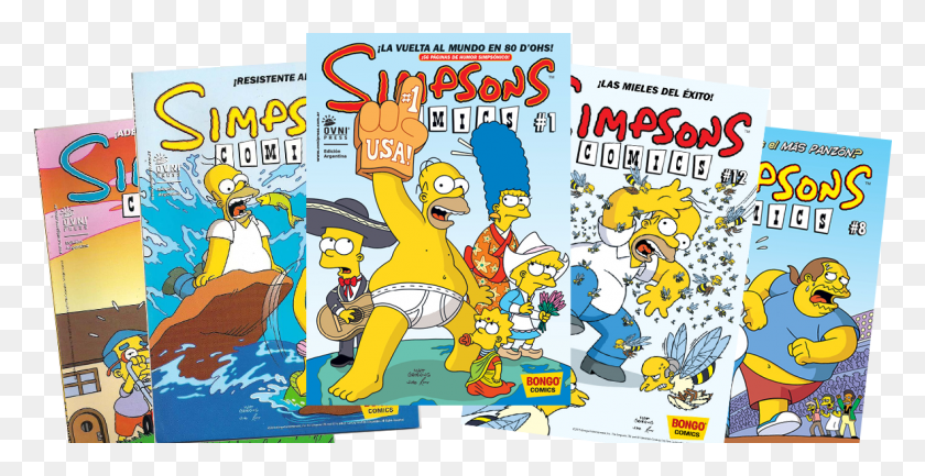 1182x566 Simpsons Comics Aregentina 2 Logo Cartoon, Advertisement, Poster, Book HD PNG Download