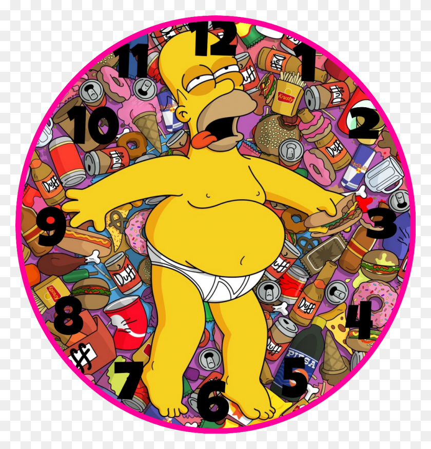 1024x1070 Simpsons Homer Reloj Simpsons Eating Junk Food, Mammal, Animal HD PNG Download
