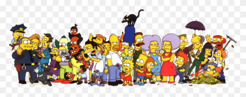 1200x421 Simpsons Memories Simpsons Wikipedia, Crowd, Team, Team Sport HD PNG Download