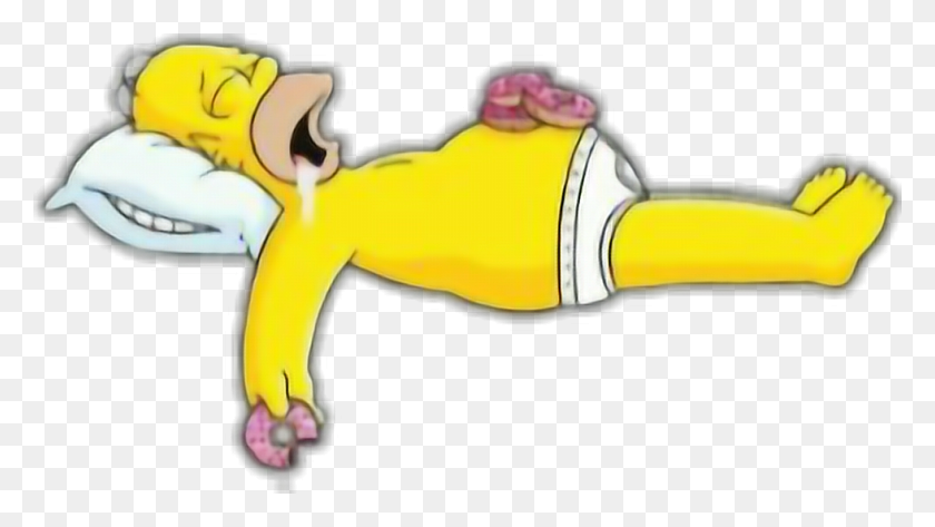 980x520 Simpsons Sleep Donut Homer Simpson Passed Out, Mammal, Animal, Sport HD PNG Download