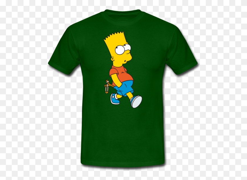 524x551 Simpsons T Shirt Design Bart With Slingshot Simpsons T Shirt Design, Clothing, Apparel, T-shirt HD PNG Download