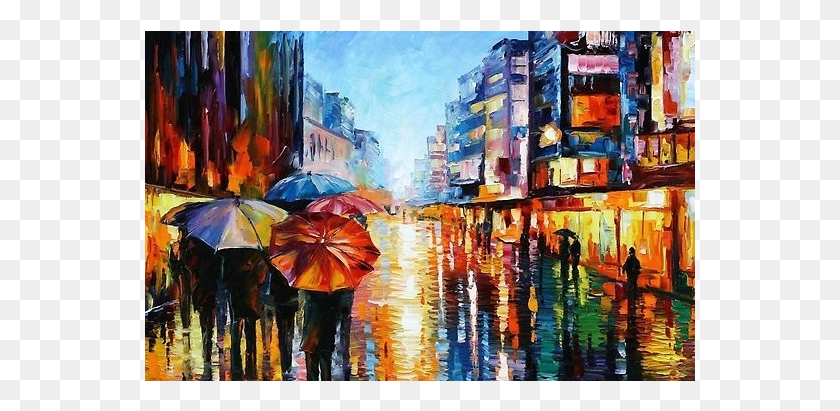 551x351 Sin Fir1 Night Umbrellas Palette Knife Oil Painting On Canvas, Person, Human HD PNG Download