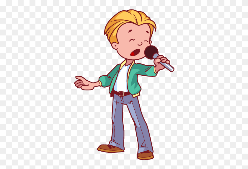 342x512 Singer Vector Singing Boy Boy Singing Clipart, Person, Human, Performer HD PNG Download