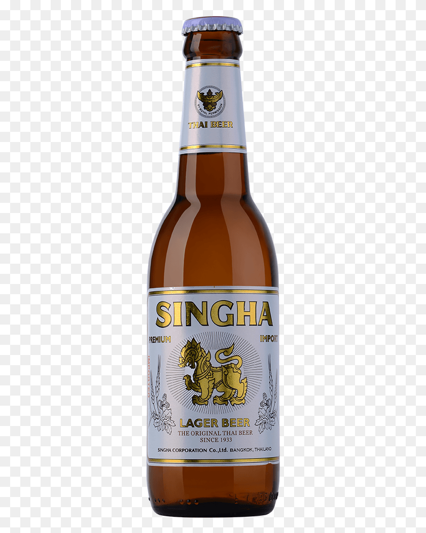 265x991 Singha Bottles 24 X 33cl Jim Beam 70 Cl Bourbon, Beer, Alcohol, Beverage HD PNG Download