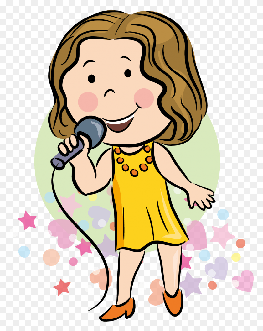 1098x1403 Singing Singer Cartoon Singer Cartoon, Girl HD PNG Download