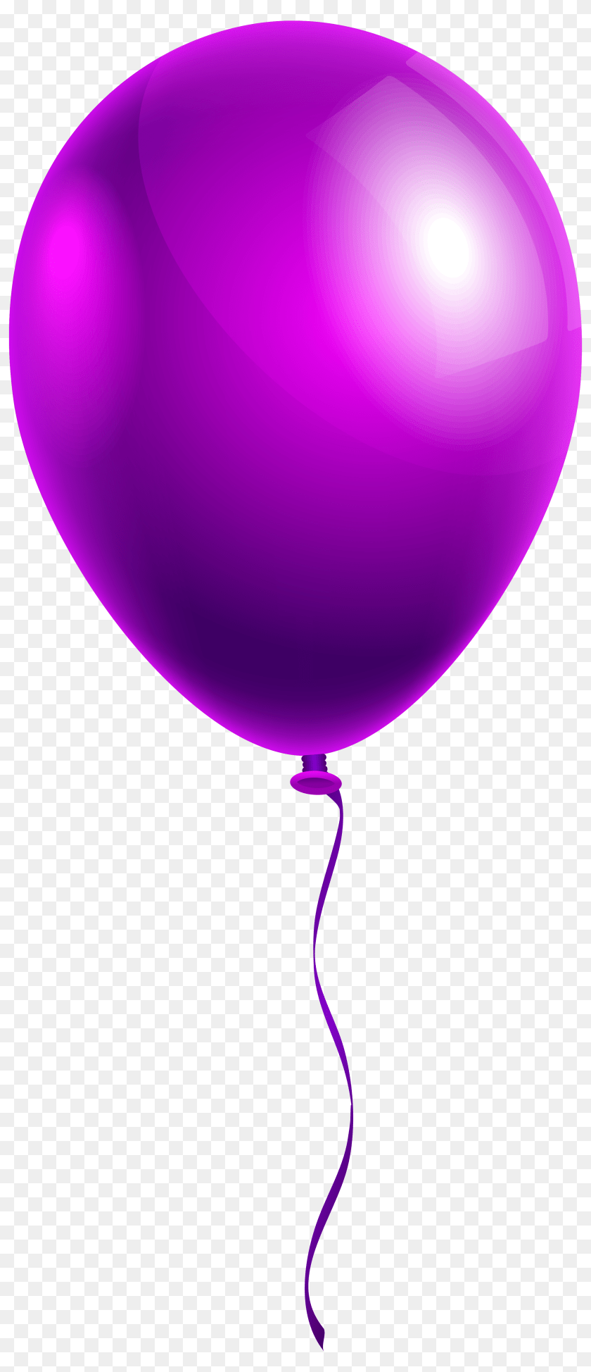 2743x6361 Single Purple Balloon Clipart Sticker PNG