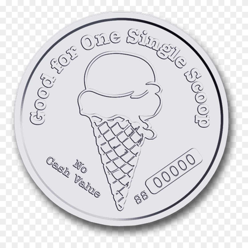 954x953 Single Scoop Gift Coin Ice Cream Cone, Cream, Dessert, Food HD PNG Download