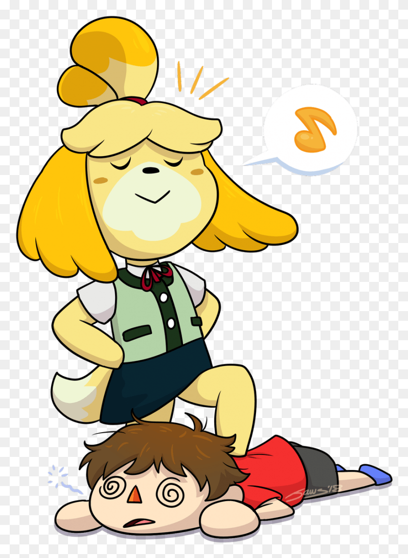 852x1189 Sir Gart Commissions Open On Twitter Animal Crossing Isabelle And Villager, Graphics HD PNG Download