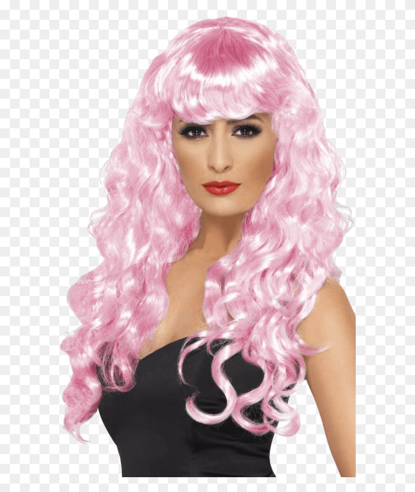 601x937 Siren Pink Wig Witte Pruik Lang Haar, Hair, Person, Human HD PNG Download