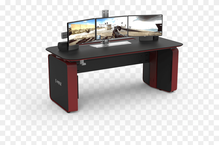 961x611 Sit Stand Consoles Table, Furniture, Desk, Computer HD PNG Download