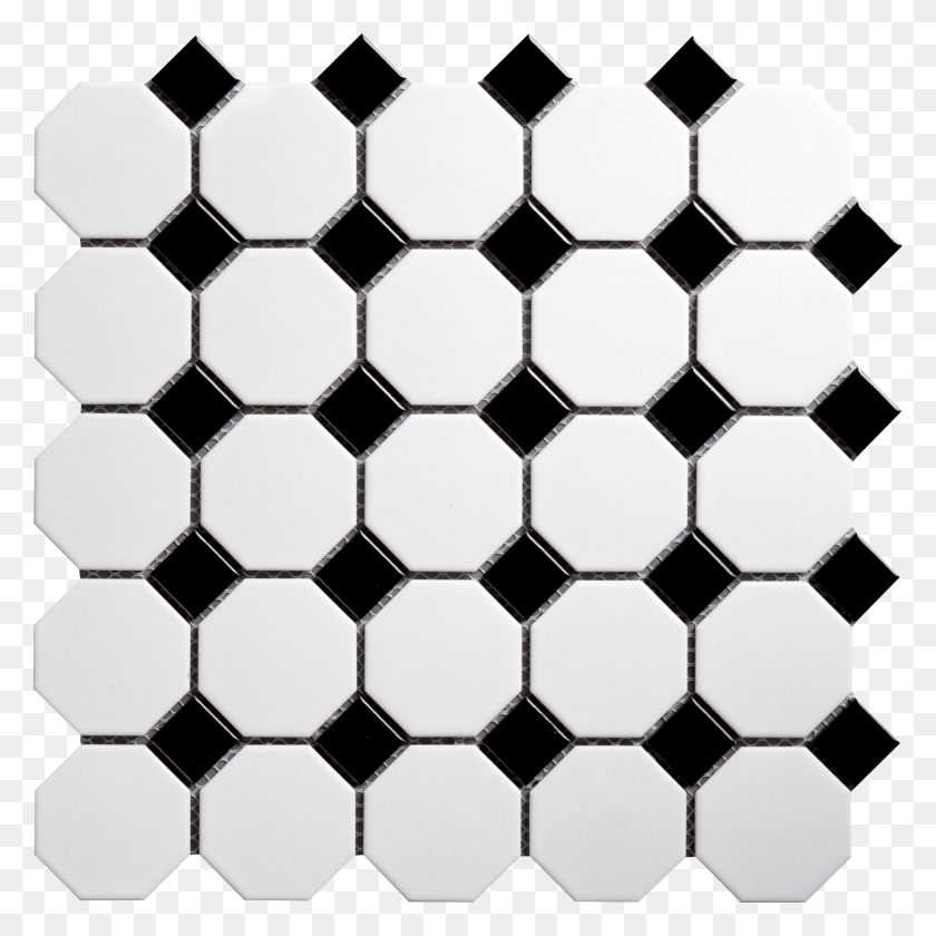 1832x1832 Sita Octagon Mosaics Black And White Tiles, Soccer Ball, Ball, Soccer HD PNG Download