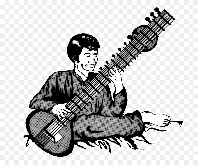 1649x1356 Sitar Drawing Sitar, Guitar, Leisure Activities, Musical Instrument HD PNG Download
