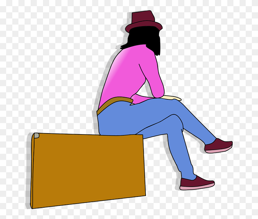 681x652 Sitting, Person, Human, Clothing HD PNG Download