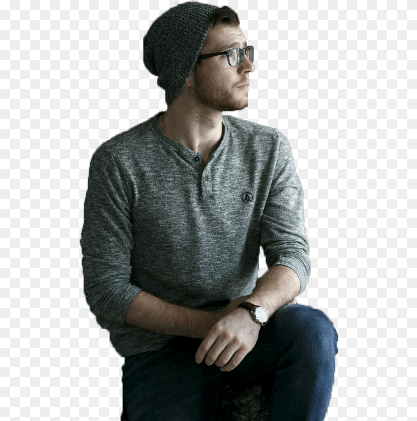 Sitting, Adult, Sweater, Person, Man Clipart PNG