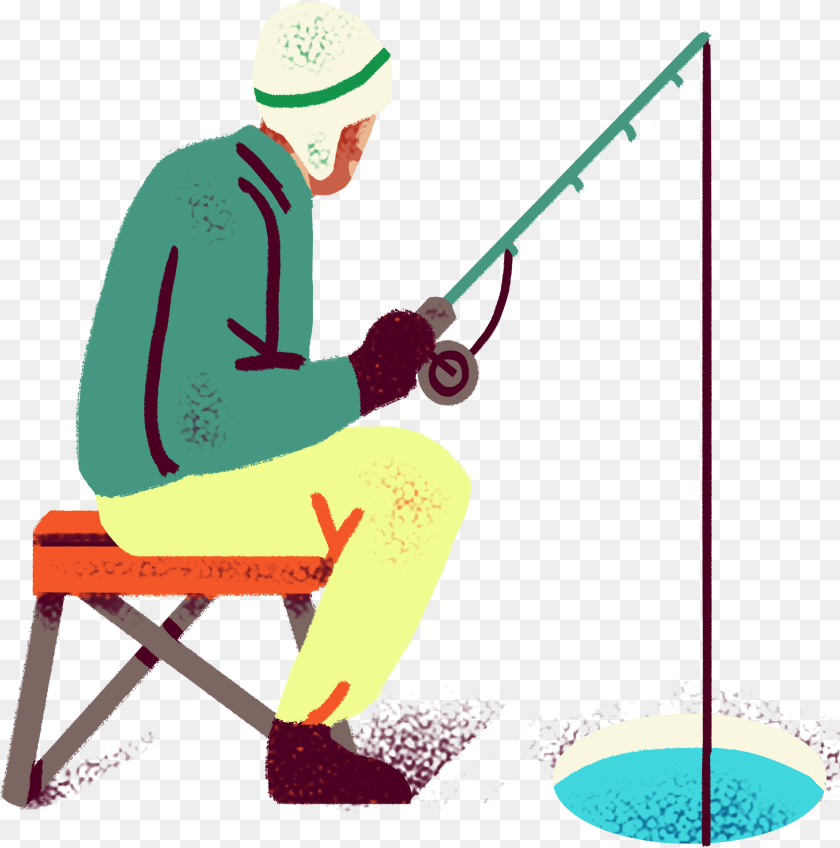 Sitting, Water, Angler, Person, Outdoors Sticker PNG