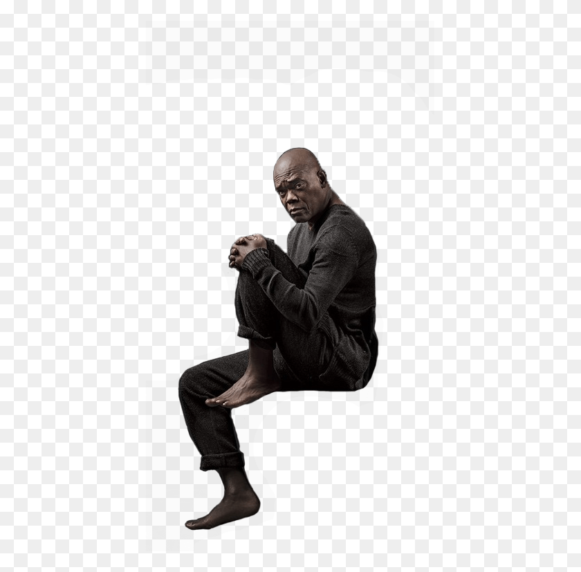 417x767 Sitting Back Samuel L Jackson, Person, Human, Sleeve HD PNG Download