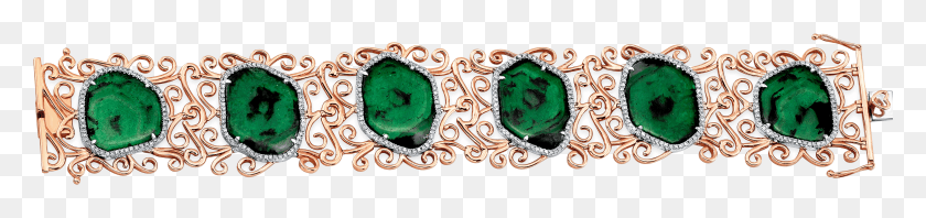 4591x816 Six Emerald Slices Set Together With Diamonds In This Emerald HD PNG Download