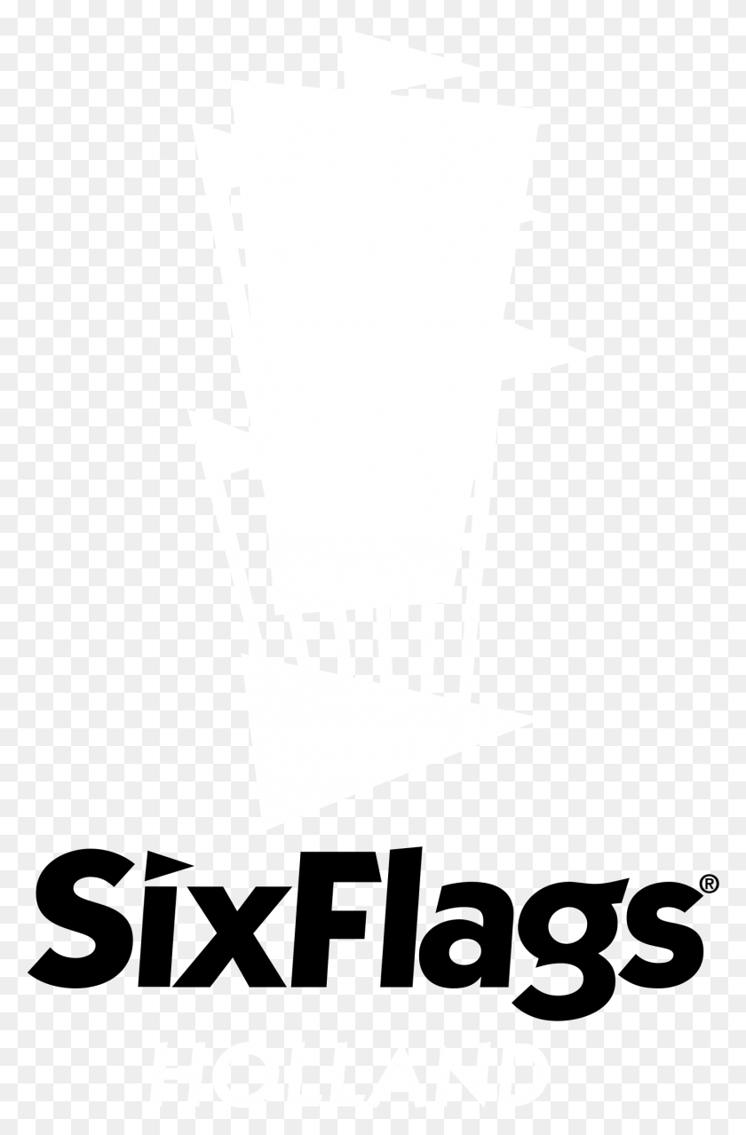 1403x2191 Six Flags Holland Logo Black And White Six Flags, Symbol, Stencil, Recycling Symbol HD PNG Download