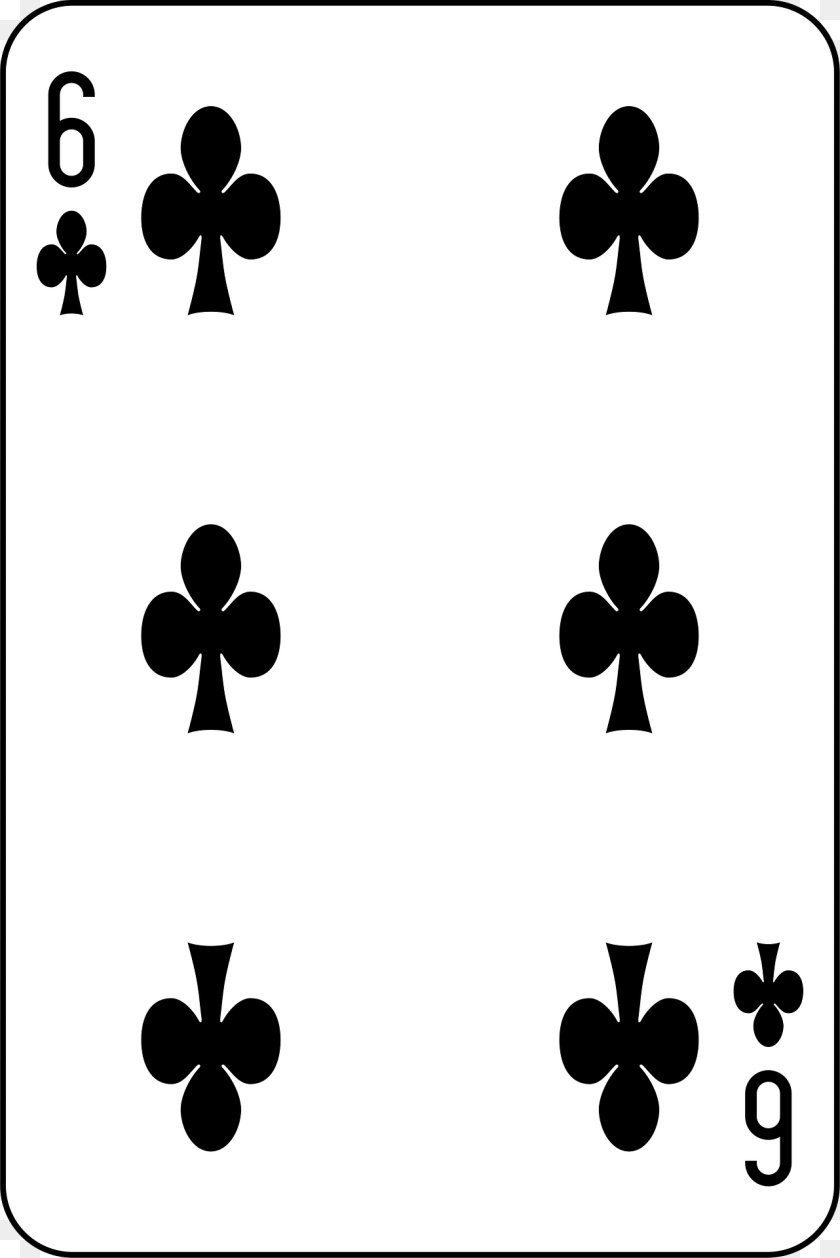 1282x1920 Six Of Clubs Clipart, Symbol Sticker PNG