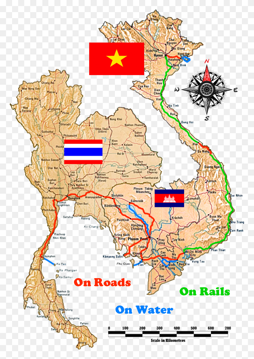 904x1306 Seis Semanas En Vietnam, Laos, Tailandia, Camboya, Mapa, Tailandia, Camboya, Vietnam, Diagrama, Atlas, Hd Png