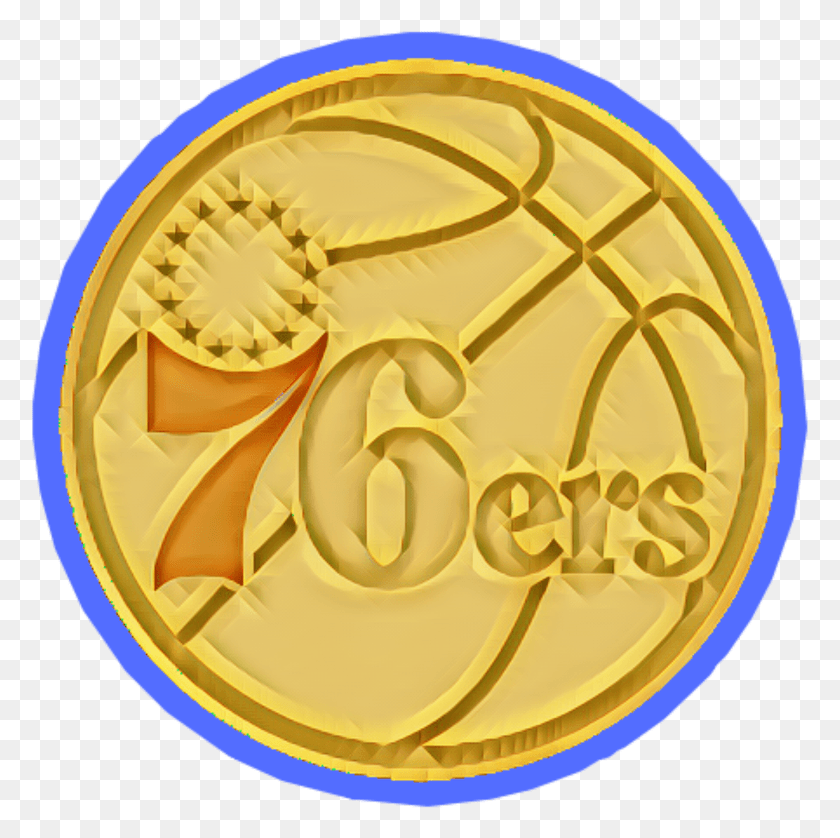 779x778 Sixers Sticker Nba Philadelphia, Gold, Coin, Money HD PNG Download