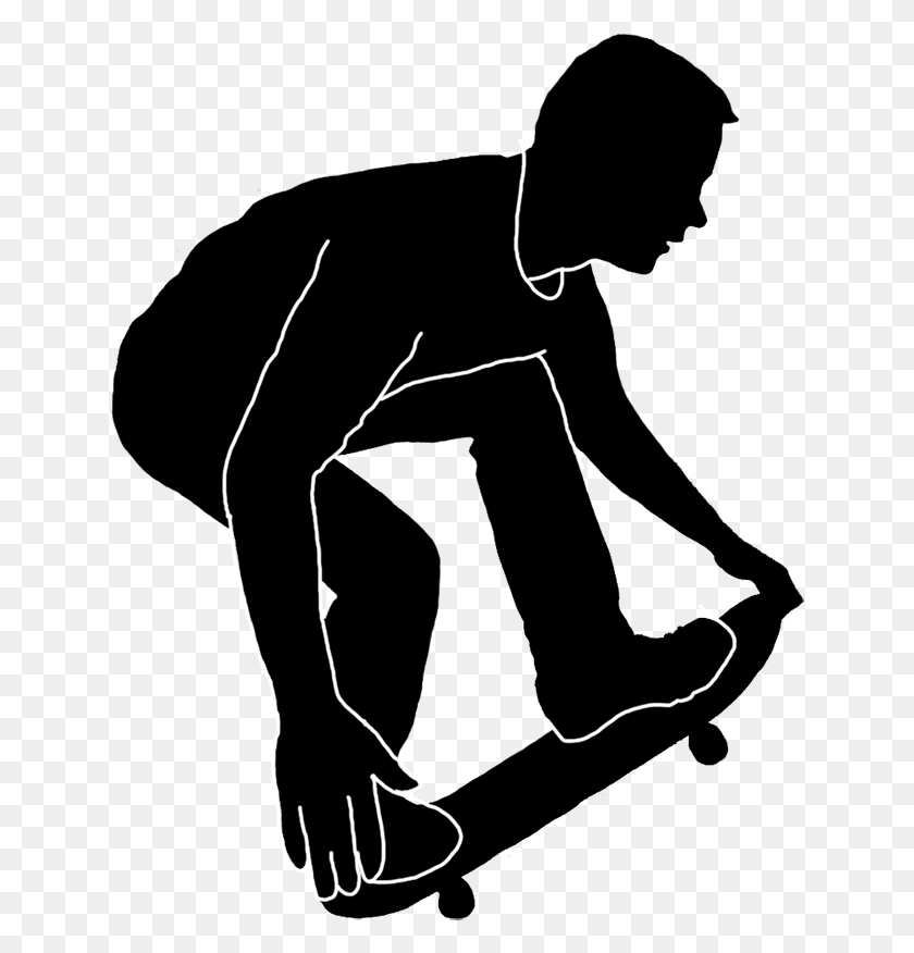 638x816 Skateboard Clip Art Silhouette Transparent Background Skateboard Clipart, Person, Human HD PNG Download