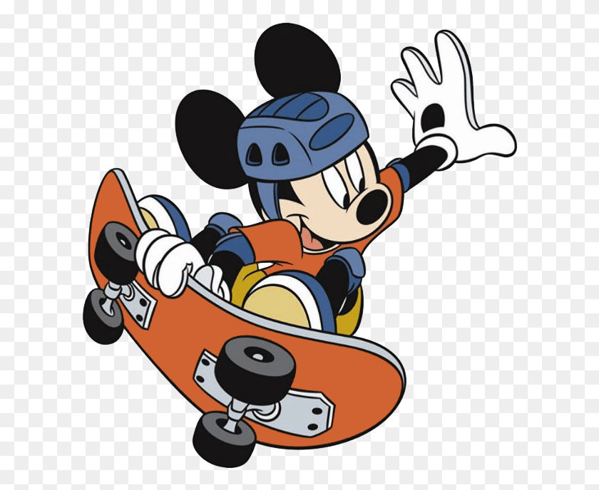612x628 Skateboarding Clipart Mickey Mouse Clubhouse Mickey Mouse On A Skateboard, Sport, Sports, Skin HD PNG Download