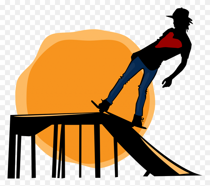 1280x1122 Skater Skateboard Sunset Sun Ramp Silhouette Skatepark Clipart, Clothing, Apparel, Person HD PNG Download