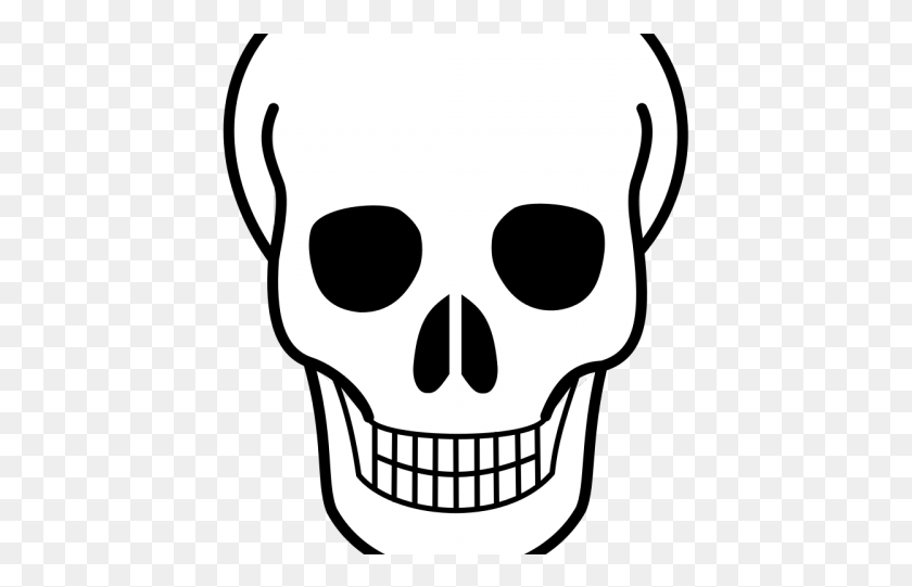 431x481 Skeleton Clip Art Skull Images For Halloween, Stencil, Symbol, Clothing HD PNG Download