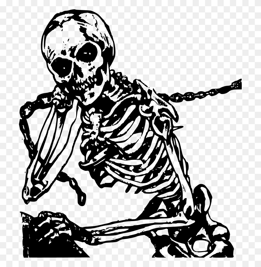 717x800 Скелет Человек Страшный Скелет Клипарт, Серый, Мир Варкрафта Png Скачать