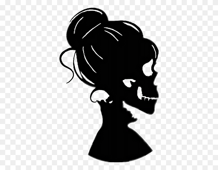 382x598 Skeleton Victorian Skull Gothic Gothicvictorian Girl With Butterfly Drawing, Stencil, Graphics HD PNG Download