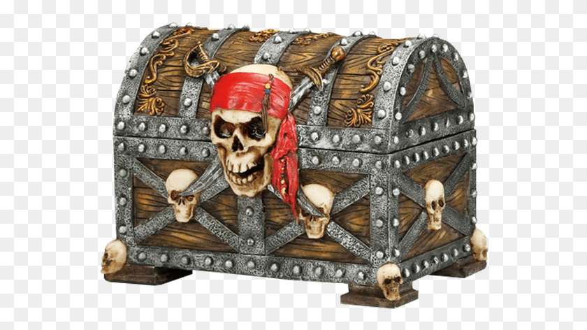 556x412 Skeleton With Treasure Chest, Treasure, Buckle, Accessories HD PNG Download