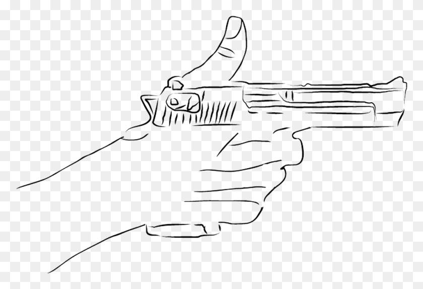 953x629 Sketch Of A Photomanipulated Deaglehand Painted On Sketch, Gun, Weapon, Weaponry HD PNG Download