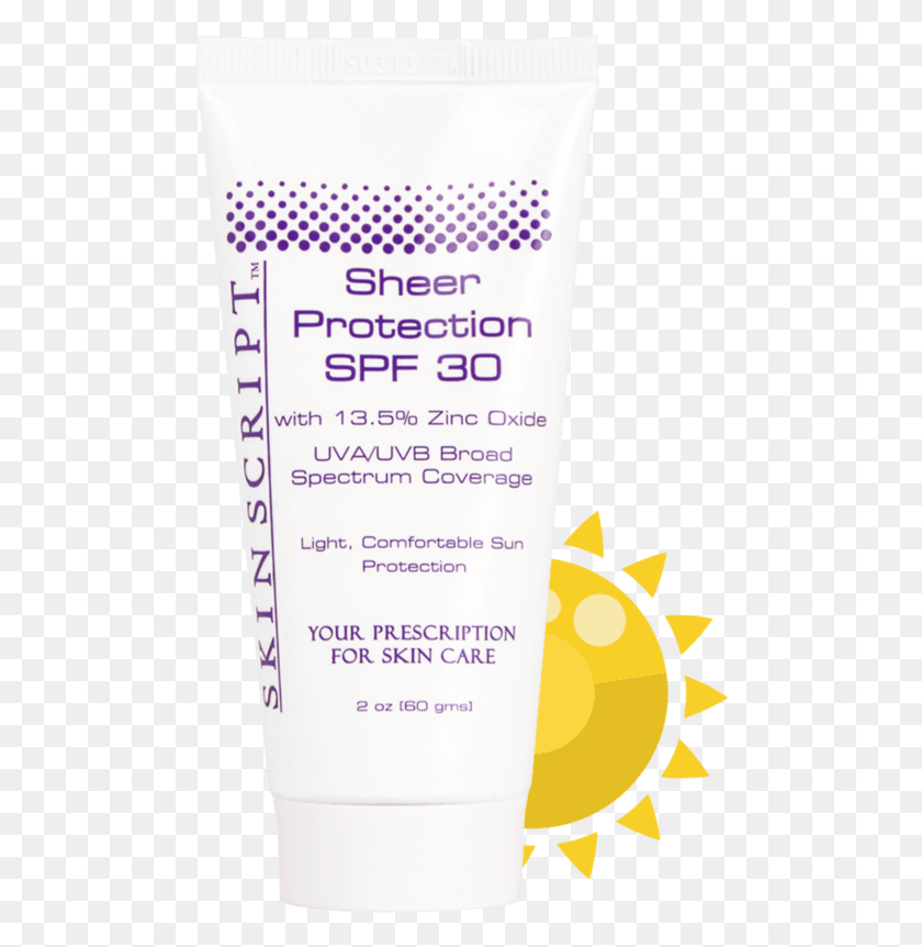 488x802 Descargar Png Skin Script Sheer Protection Protector Solar Spf30 Cosméticos, Botella, Loción, Etiqueta Hd Png