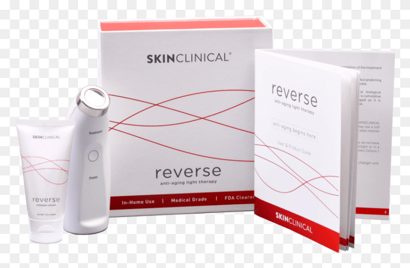 825x519 Skinclinical Reverse Anti Aging Light Therapy With Cosmetics, Text, Paper, Electronics Descargar Hd Png