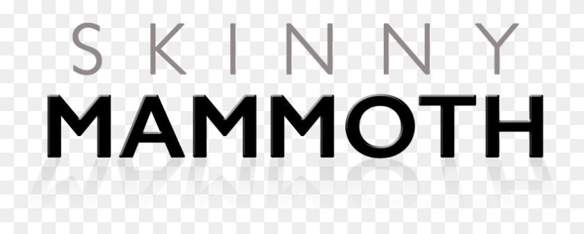 792x282 Skinny Mammoth Logo Black And White, Text, Alphabet, Number HD PNG Download