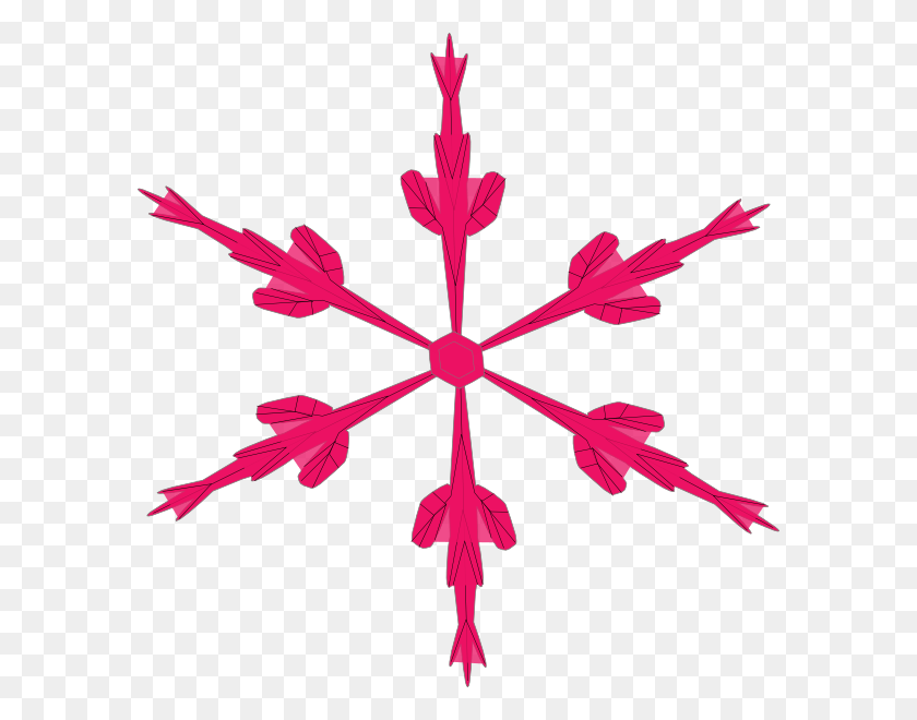 588x600 Skinny Pink Snowflake Clip Art Svg Flower Center Template Free, Pattern, Ornament Descargar Hd Png