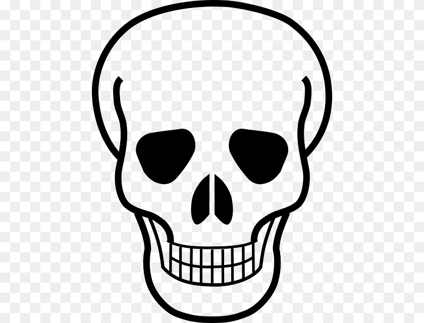 476x640 Skull, Gray Sticker PNG