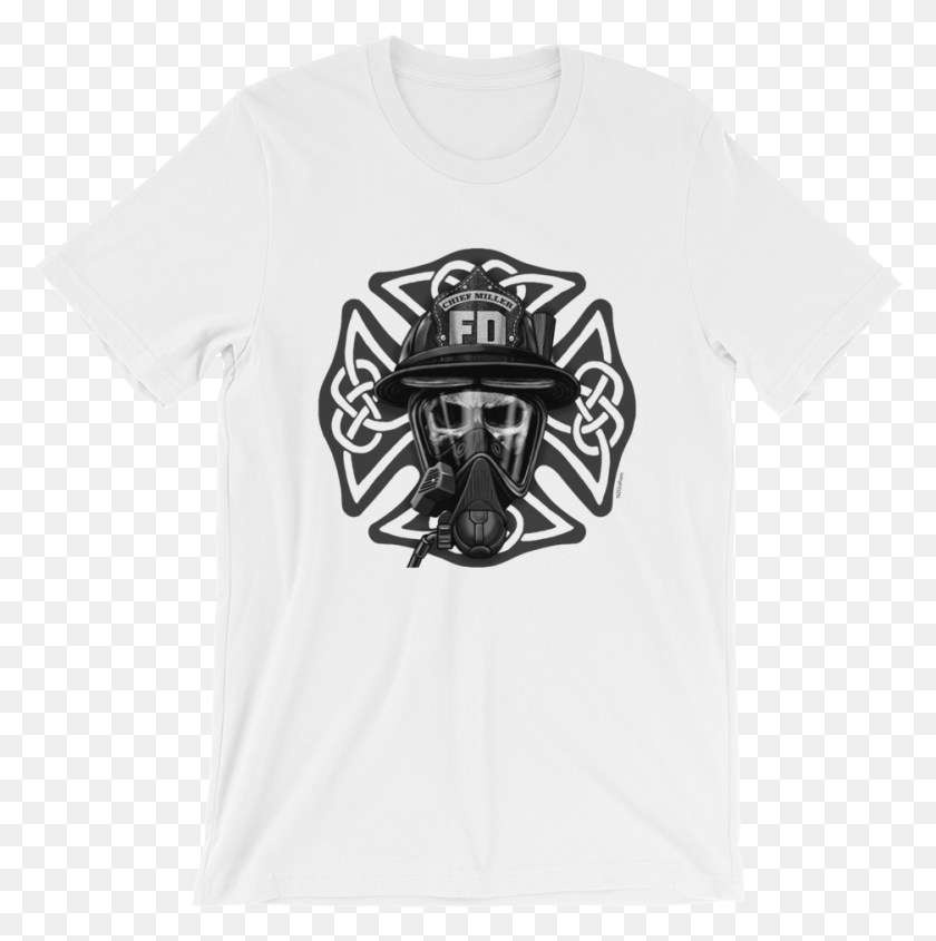 937x944 Skull Amp Celtic Maltese Cross Fireman Love Svg, Clothing, Apparel, T-shirt HD PNG Download