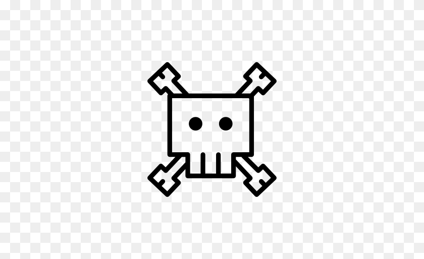 Skull And Crossbones Crossbones Skull Spooky Icon Icon, Stencil Clipart PNG