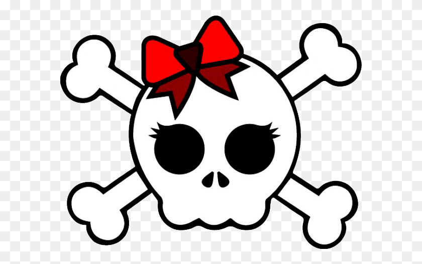 601x465 Skull And Crossbones Girl, Symbol, Emblem, Stencil HD PNG Download