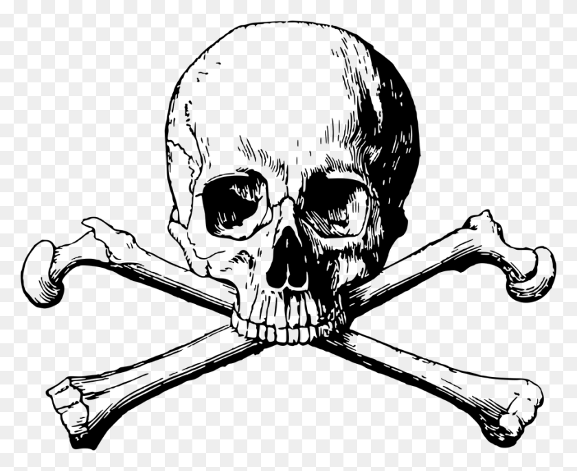 896x720 Cráneo Y Bandera Pirata Png / Cráneo Y Huesos Png