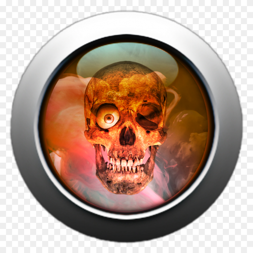 993x994 Skull Button Glass Round 3d Skull, Head, Lobster, Seafood HD PNG Download