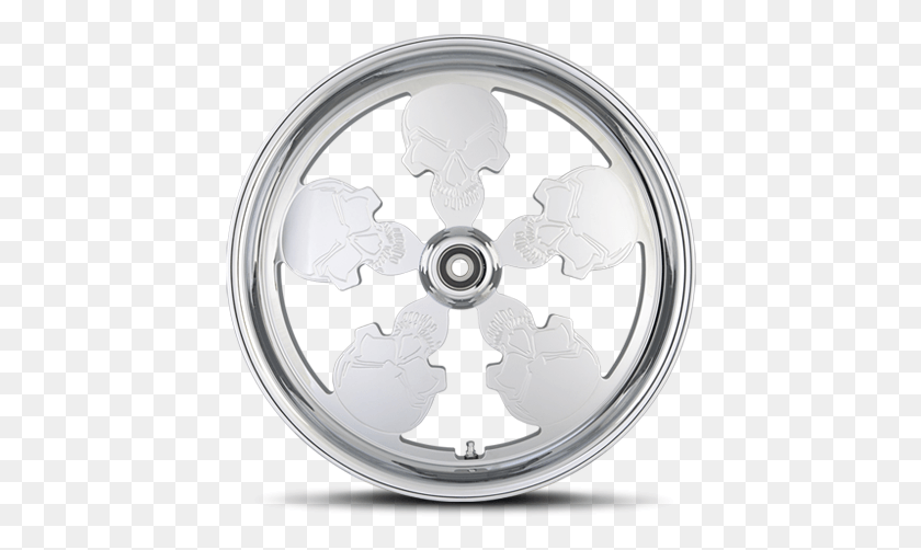 430x442 Skull Chrome Wheel Platinum, Symbol, Emblem, Logo HD PNG Download