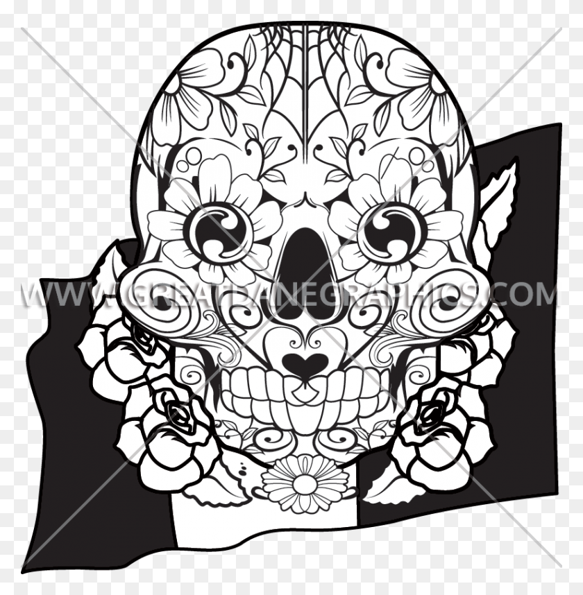 825x845 Skull Clipart Cinco De Mayo Skull, Doodle HD PNG Download