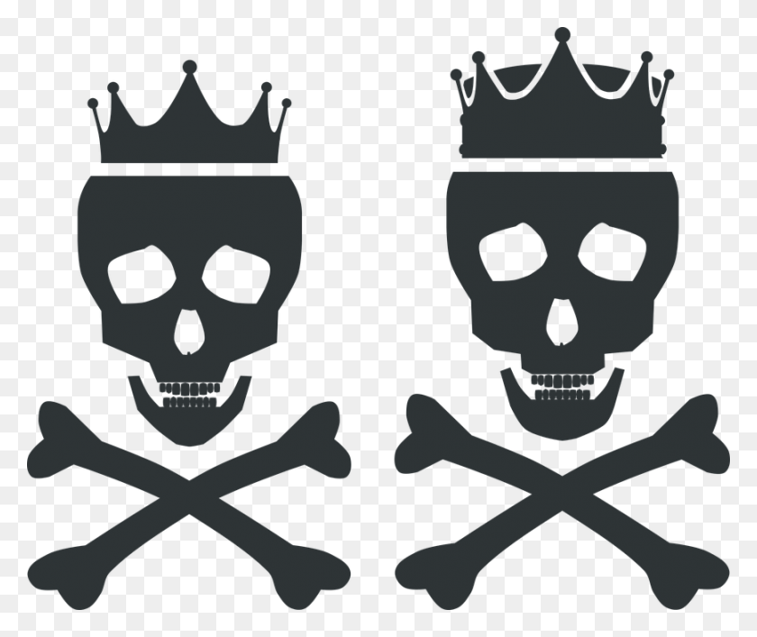 867x720 Skull Clipart Queen King And Queen Skull, Accessories, Accessory, Jewelry HD PNG Download