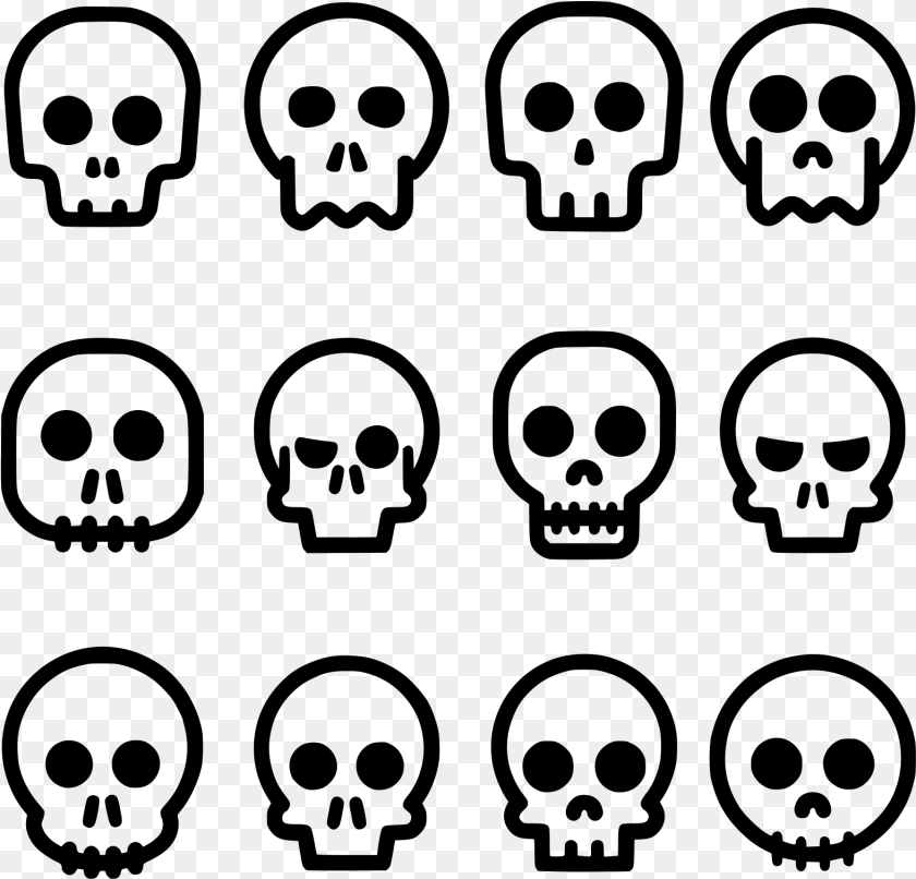 1573x1509 Skull Comic, Gray Sticker PNG