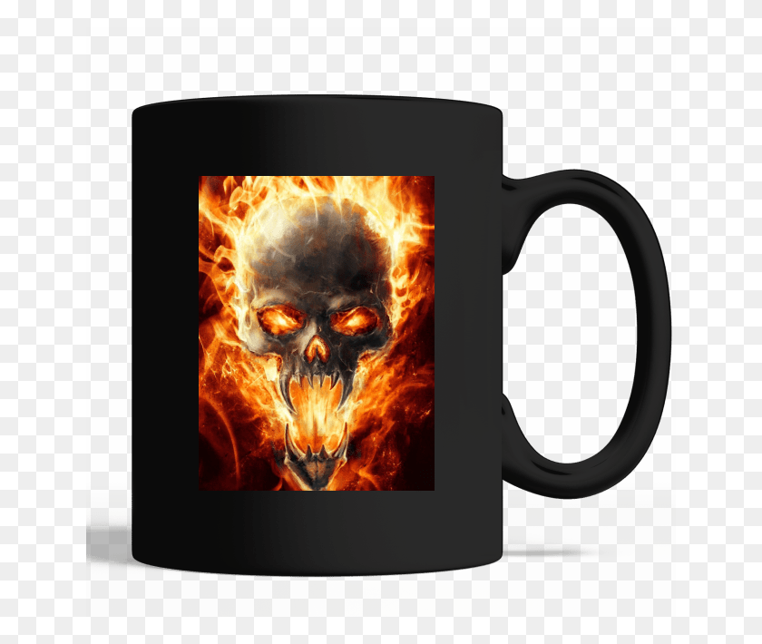 650x650 Skull Flaming Mask Mug Ghost Rider Wallpaper, Coffee Cup, Cup, Fireplace HD PNG Download